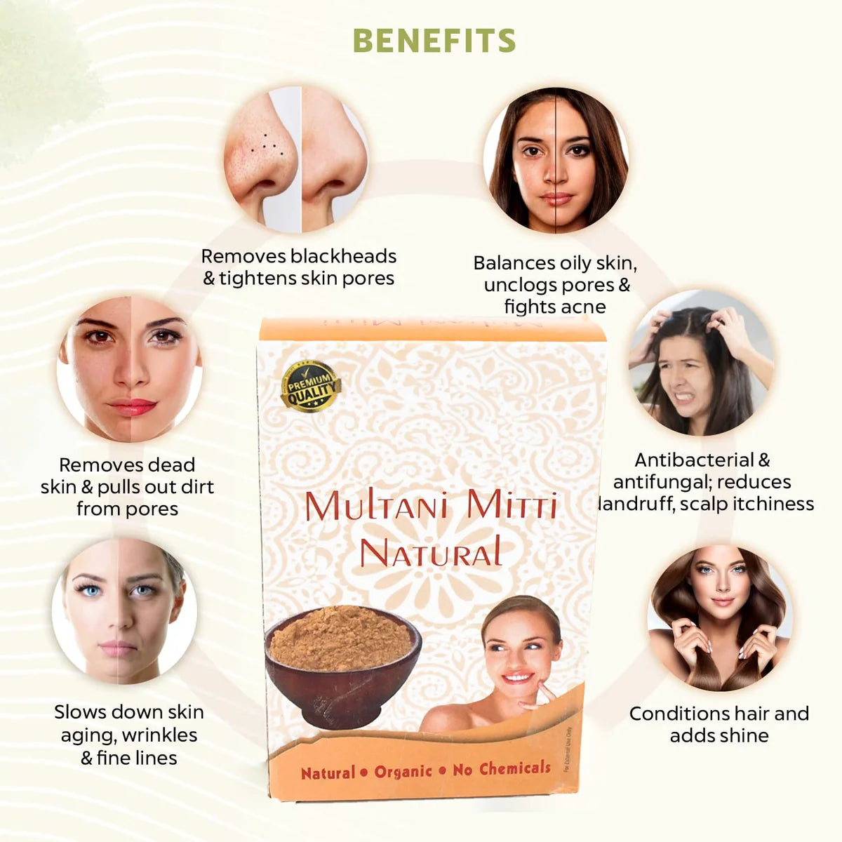 80gram Herbal Tan Removing Multani Mitti Face Pack For Skin